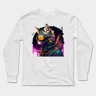 Cyberpunk Cool Cat Long Sleeve T-Shirt